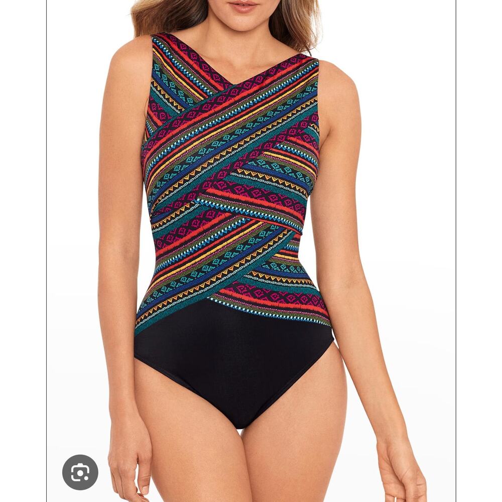 Miraclesuit Raya de Sol Brio Underwire One-Piece Swimsuit Size 10 Shaping Resort